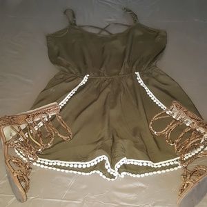 NWOT- Olive Green Romper-